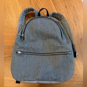 A.P.C. Canvas Backpack- Striped blue/white